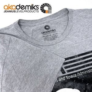 Akademiks NASA Short Sleeve T-Shirt‎ - Heather Grey - Cotton/Poly Blend - XL